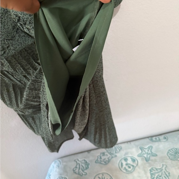 Anthropologie Bohme Green Pleated Sundress with Bishop Sleeves - Picture 5 of 12